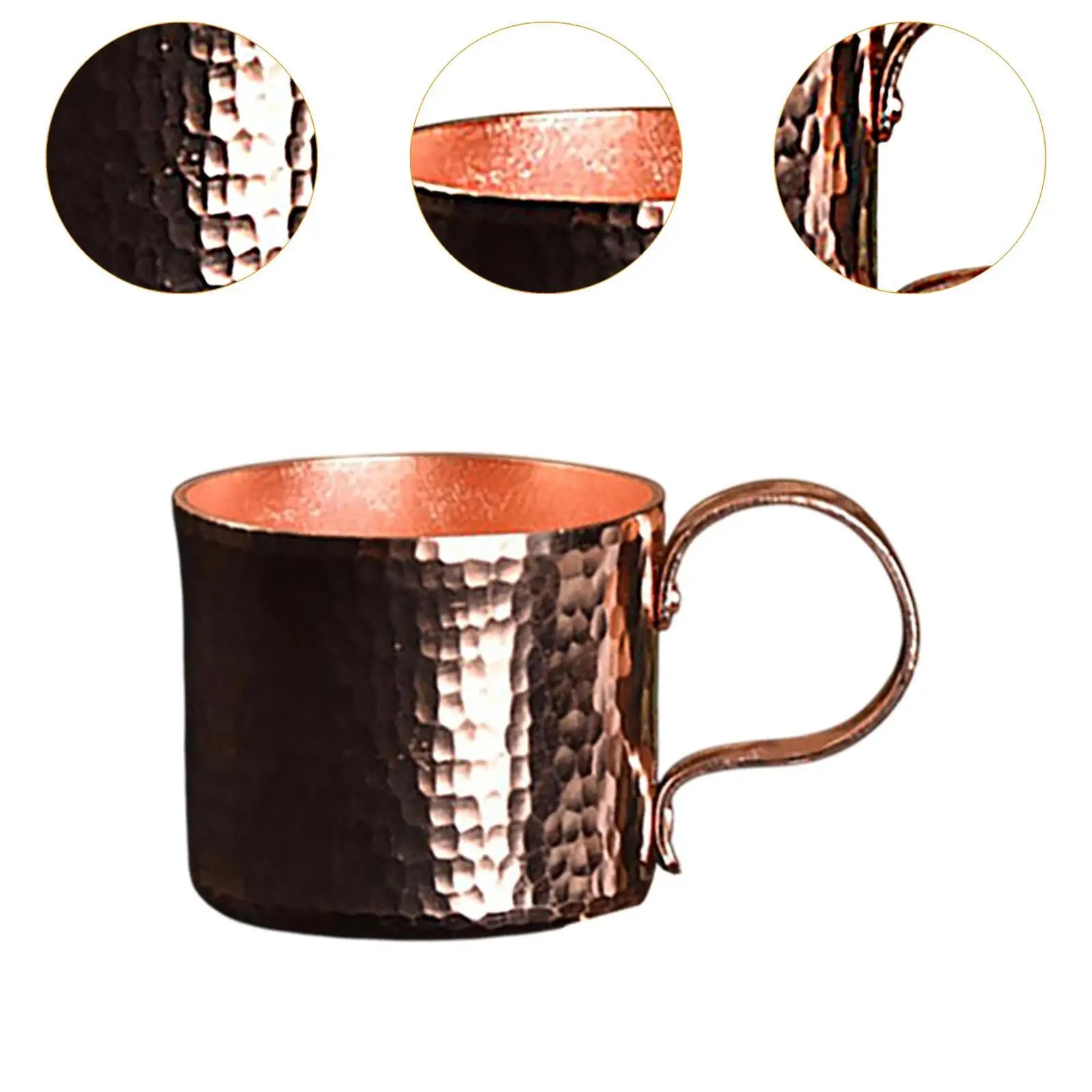 Traditional Pure Copper Coffee Mug with Saucer