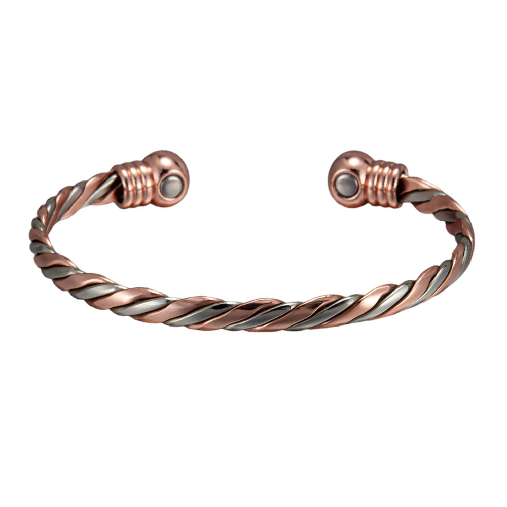 Vinterly Pure Copper Magnetic Braided Bangle