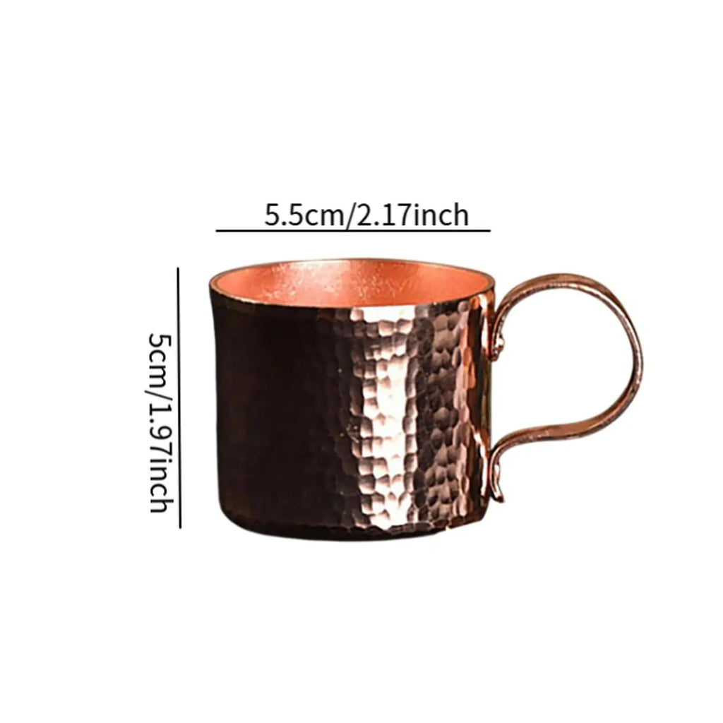 Traditional Pure Copper Coffee Mug with Saucer