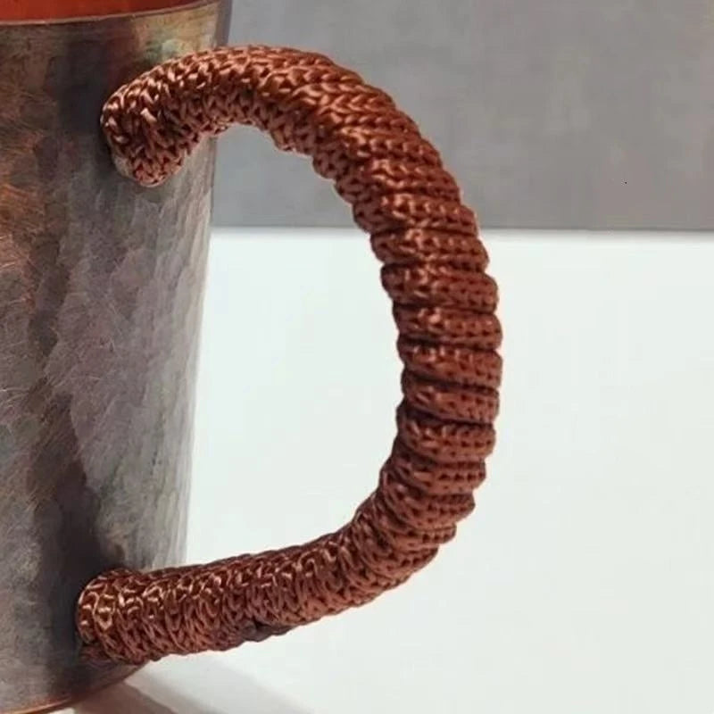 150ml Engraved Copper Cup with Woven Handle