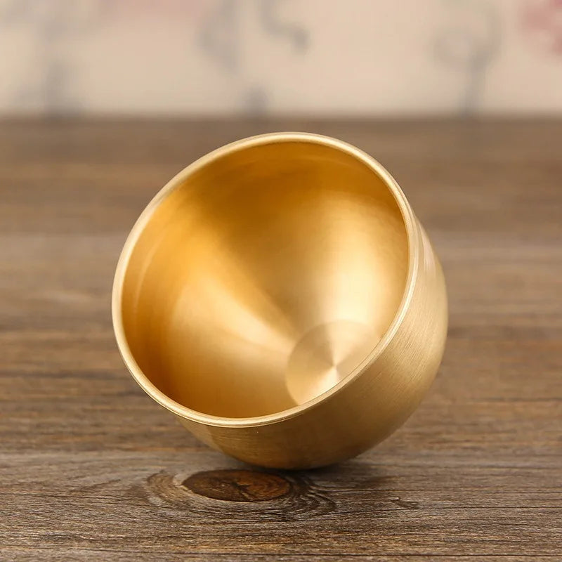 Laser-Engraved Brass Tea Cup