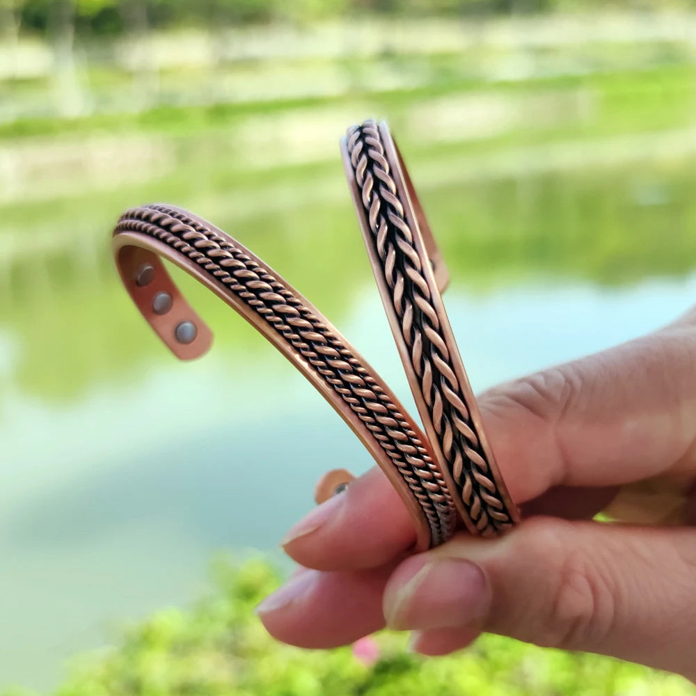 Vinterly Pure Copper Magnetic Cuff Bracelet for Men