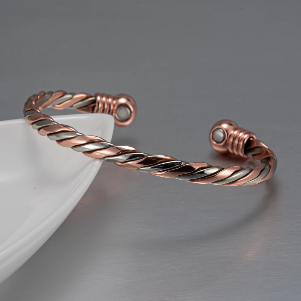 Vinterly Pure Copper Magnetic Braided Bangle