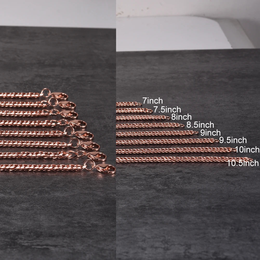 Pure Copper Figaro Chain Bracelet – Waterproof & Anti-Scratch