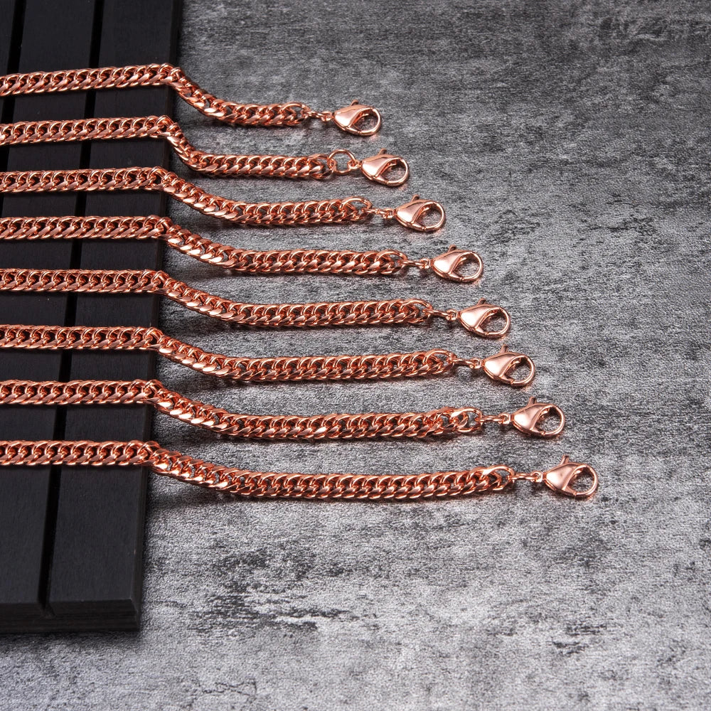 Pure Copper Figaro Chain Bracelet – Waterproof & Anti-Scratch