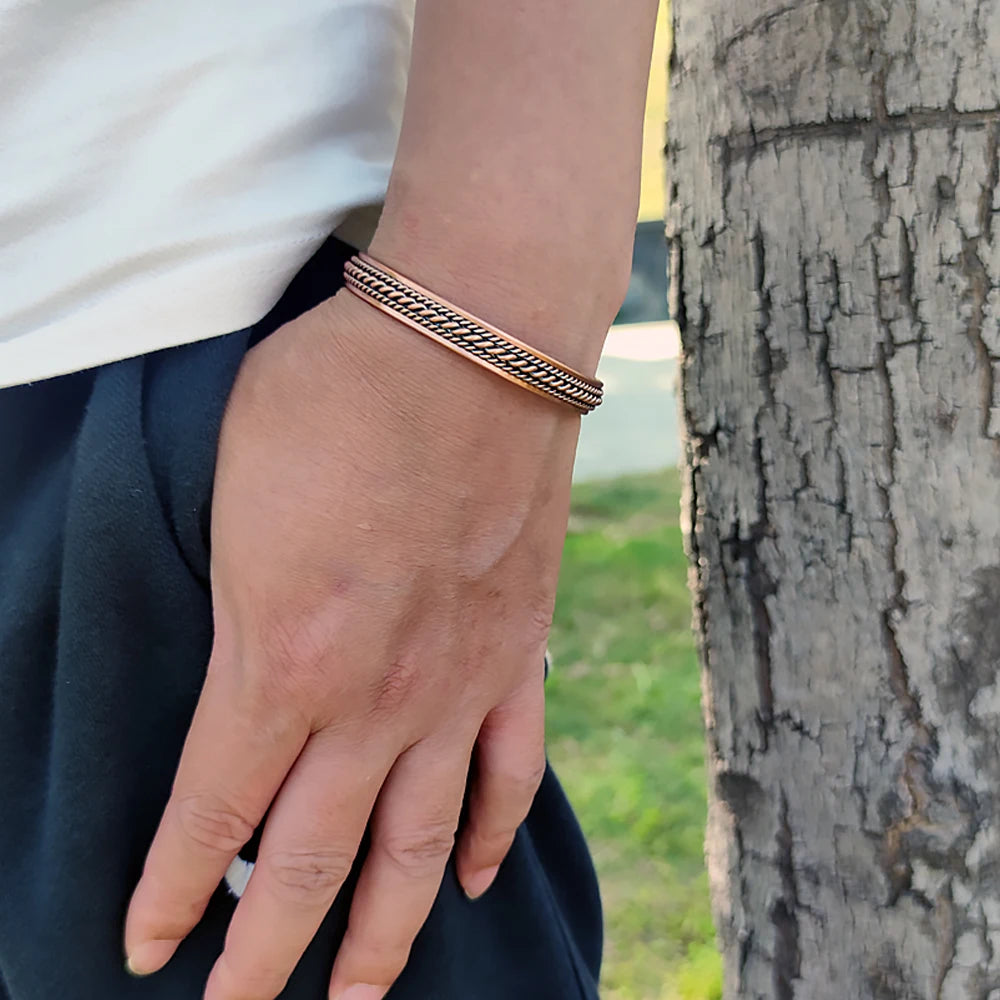 Vinterly Pure Copper Magnetic Cuff Bracelet for Men
