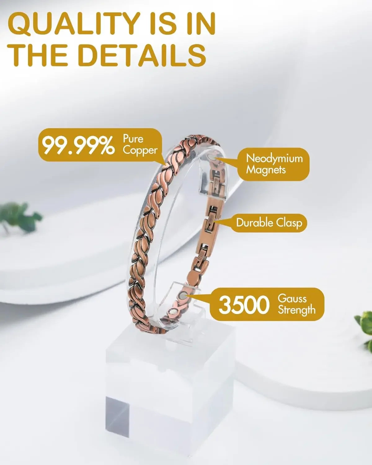 ARADOO Pure Copper Magnetic Bracelet for Women