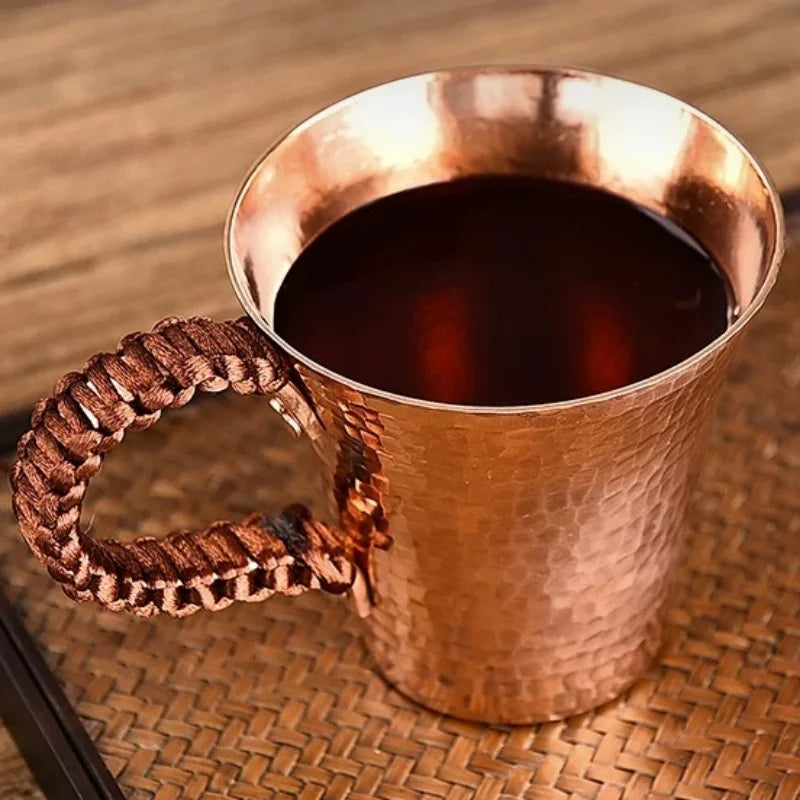 170ml Vintage Copper Mug with Woven Handle