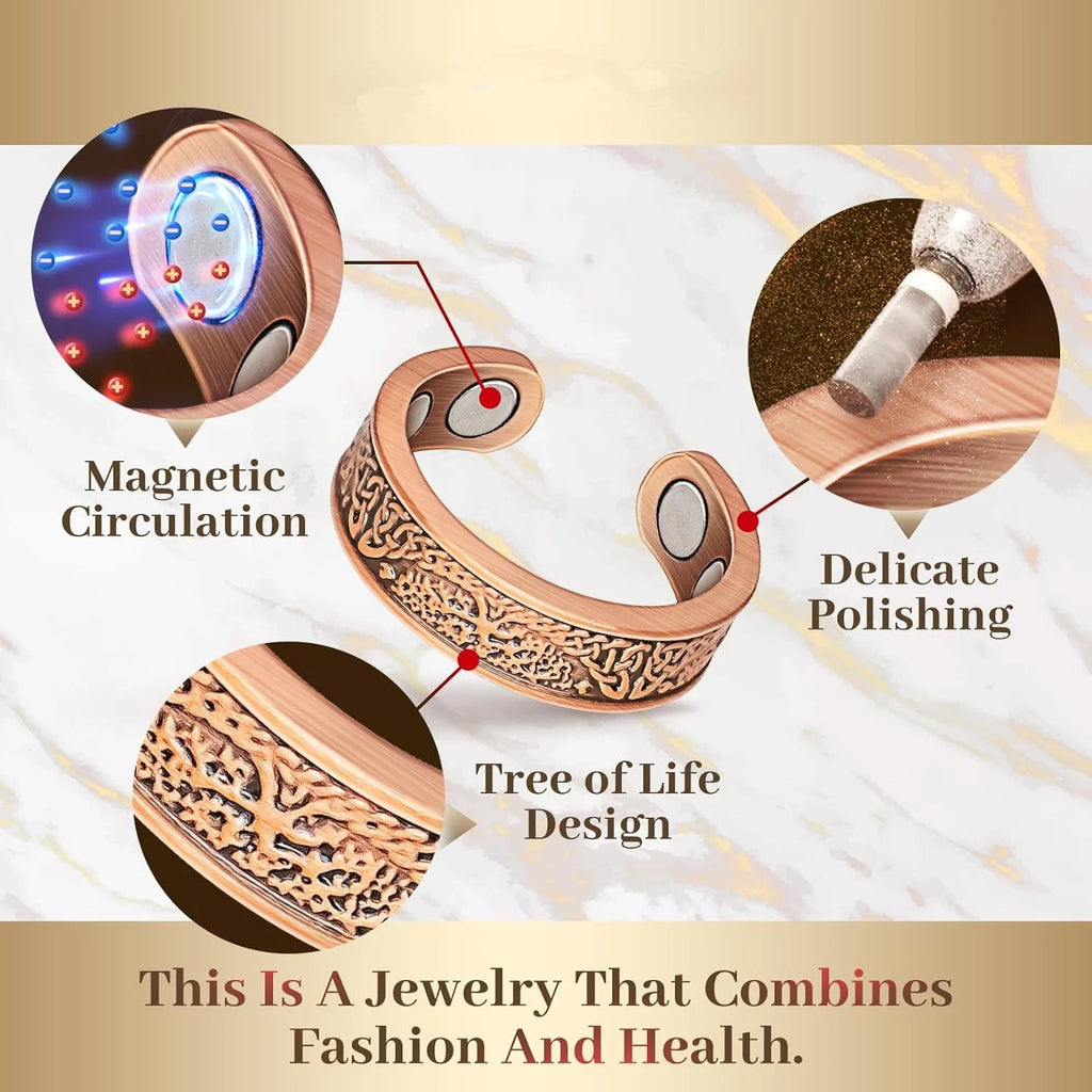 Tree of Life Pure Copper Magnetic Ring