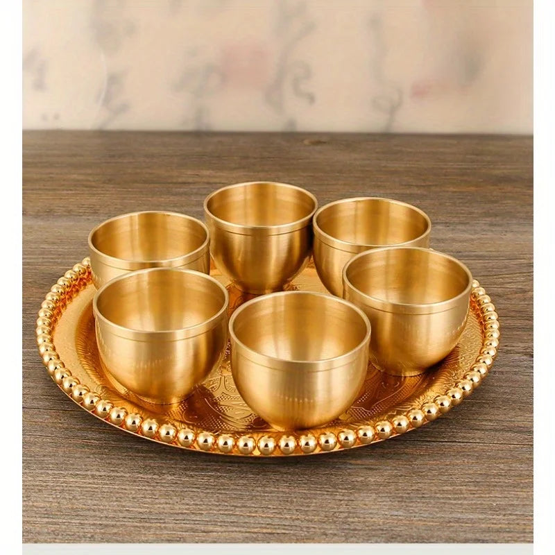 Laser-Engraved Brass Tea Cup