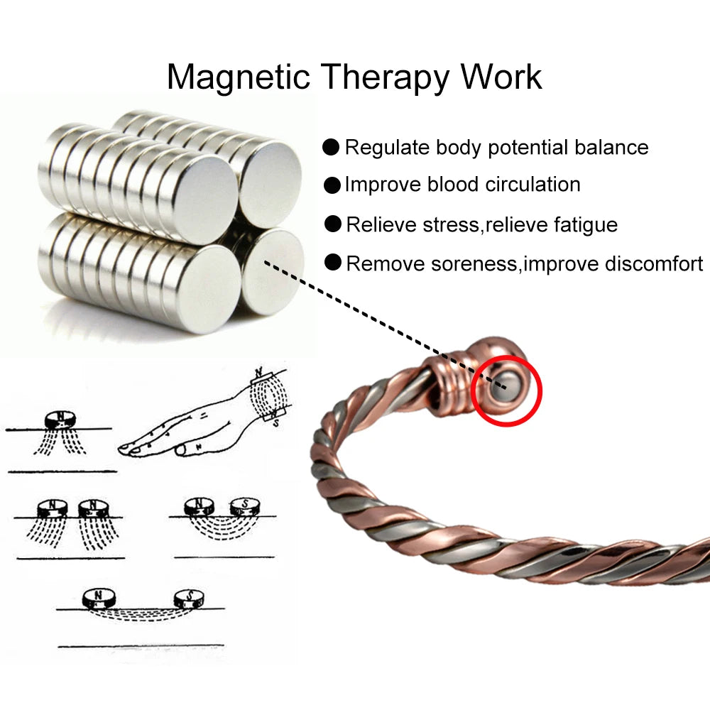 Vinterly Pure Copper Magnetic Braided Bangle