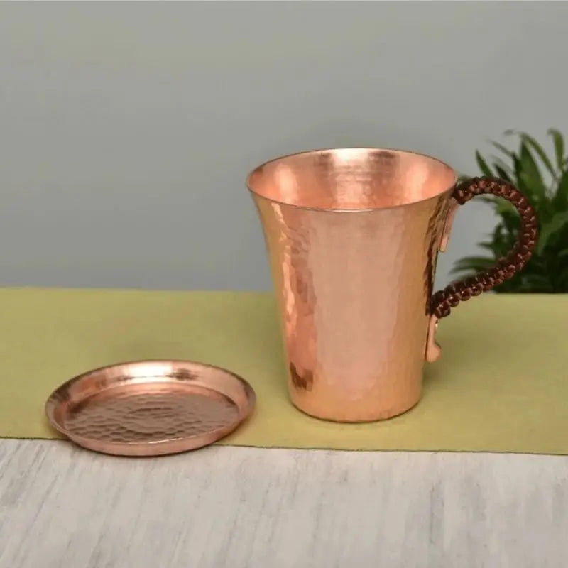 Hammered Copper Moscow Mule Mug with Lid
