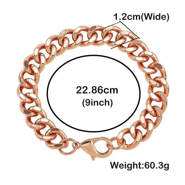 Solid Copper Link Bracelet for Men