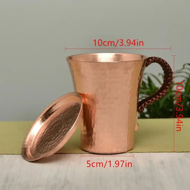 Hammered Copper Moscow Mule Mug with Lid