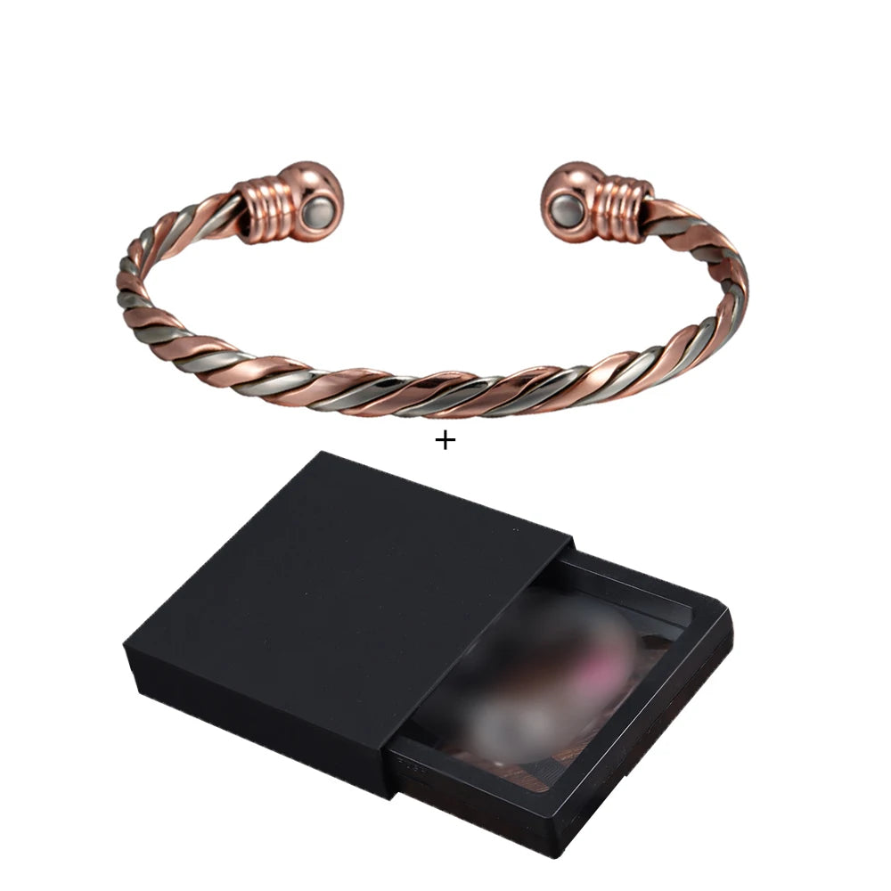 Vinterly Pure Copper Magnetic Braided Bangle