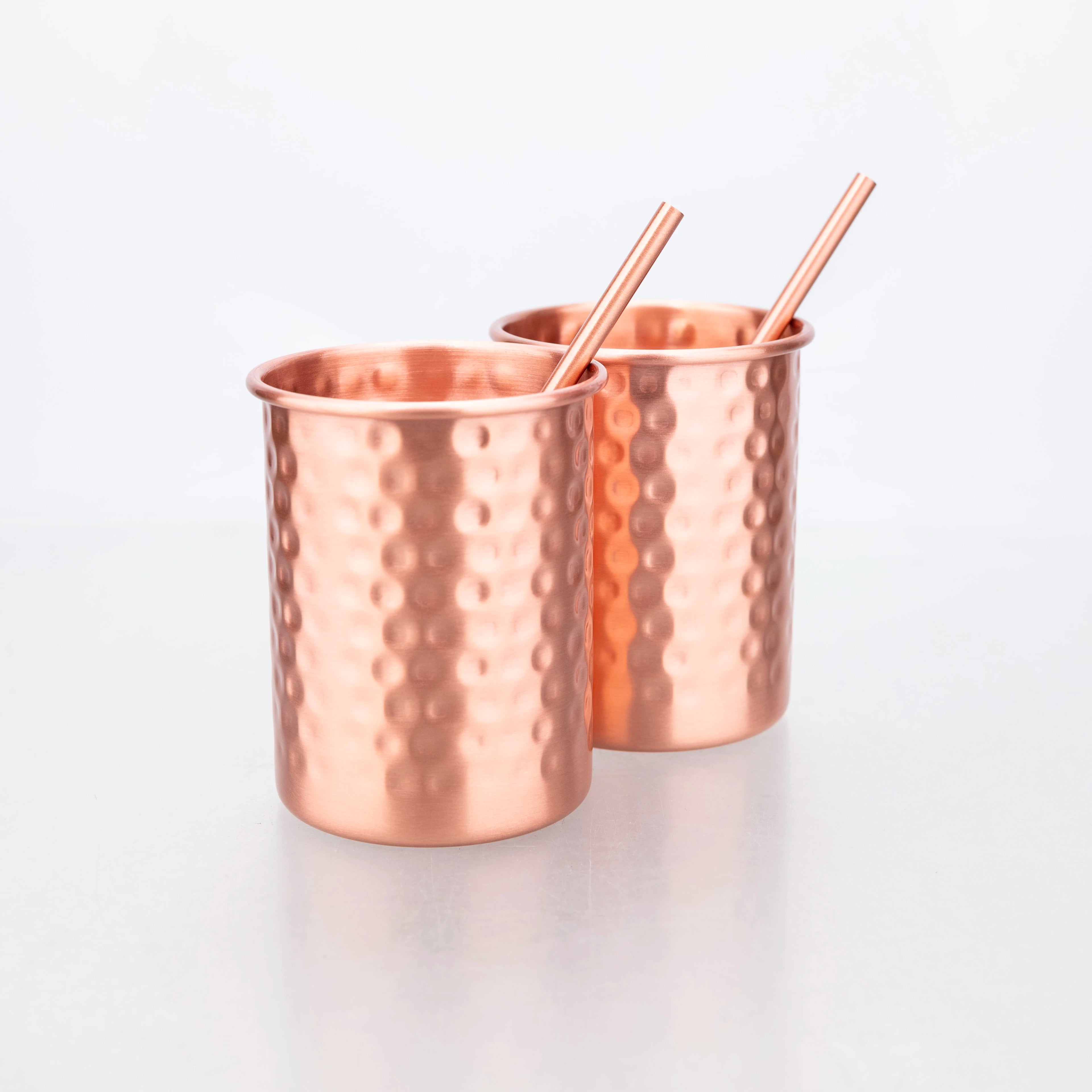 400ml Pure Copper Moscow Mule Mug with Straw – Set of 2 or 4