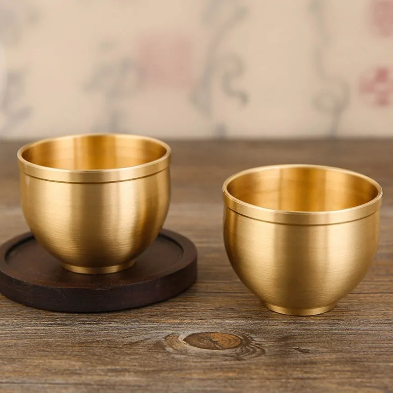Laser-Engraved Brass Tea Cup