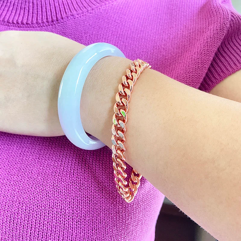 Rose Gold Copper Cuban Chain Bracelet