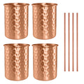 400ml Pure Copper Moscow Mule Mug with Straw – Set of 2 or 4