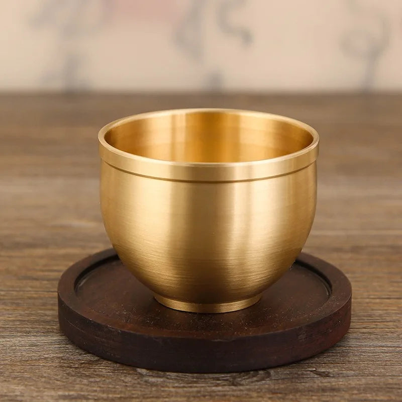 Laser-Engraved Brass Tea Cup