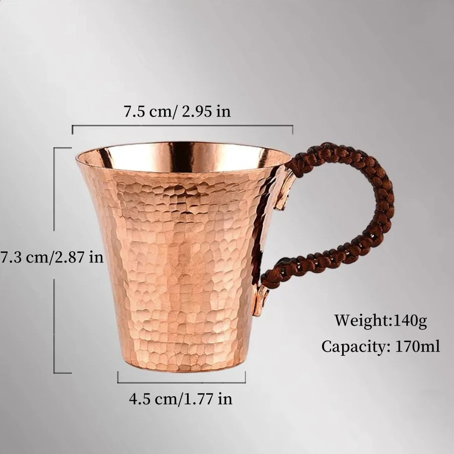 170ml Vintage Copper Mug with Woven Handle