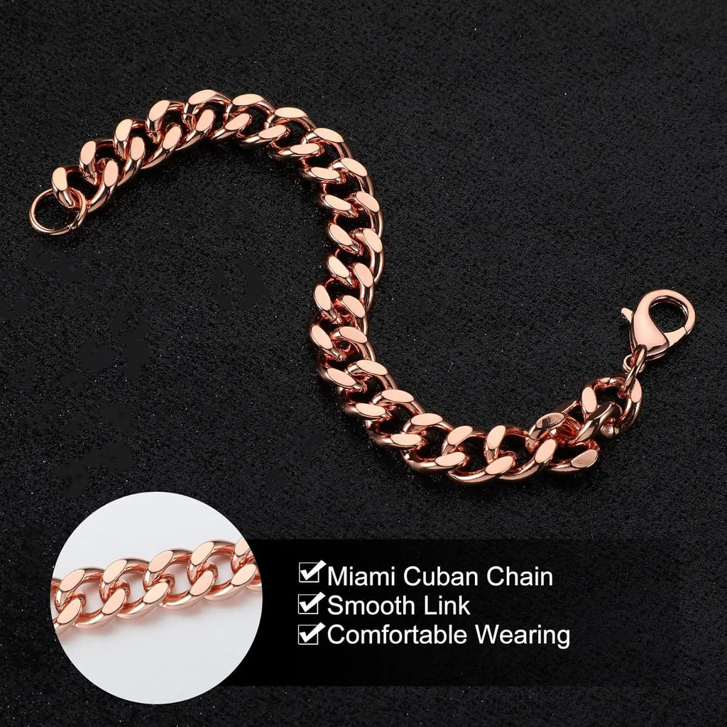 Solid Copper Link Bracelet for Men